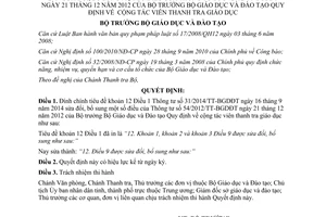Quyết định 4406/QĐ-BGDĐT 2014 đính chính 31/2014/TT-BGDĐT cộng tác viên thanh tra giáo dục