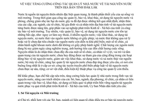 Chỉ thị 08/2014/CT-UBND tăng cường quản lý nhà nước tài nguyên nước Đắk Lắk