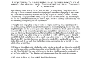 Thông báo 404/TB-VPCP 2014 kết luận Phó Thủ tướng chính sách phát triển công nghiệp hỗ trợ Nam Hà Nội