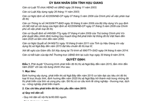 Quyết định 1397/QĐ-UBND 2014 phát triển đô thị thị xã Ngã Bảy Hậu Giang đến 2015 tầm nhìn 2020
