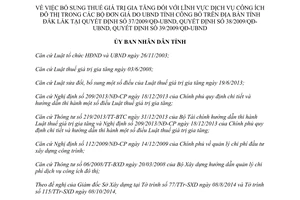 Quyết định 34/2014/QĐ-UBND bổ sung thuế giá trị gia tăng lĩnh vực dịch vụ công ích Đắk Lắk