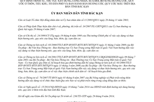 Quyết định 19/2014/QĐ-UBND thủ tục xây dựng công nhận hương ước quy ước thôn tiểu khu tổ dân phố Bắc Kạn