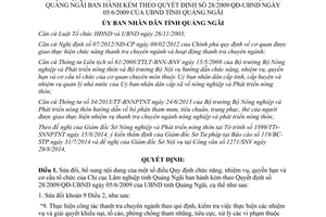 Quyết định 50/2014/QĐ-UBND sửa đổi 28/2009/QĐ-UBND Chi cục Lâm nghiệp Quảng Ngãi