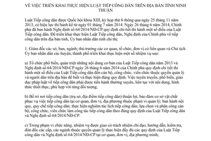 Chỉ thị 23/2014/CT-UBND thực hiện Luật Tiếp công dân Ninh Thuận