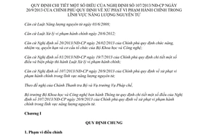 Thông tư 27/2014/TT-BKHCN hướng dẫn 107/2013/NĐ-CP xử phạt vi phạm hành chính năng lượng nguyên tử