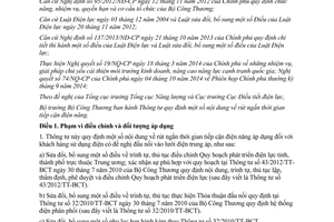 Thông tư 33/2014/TT-BCT rút ngắn thời gian tiếp cận điện năng