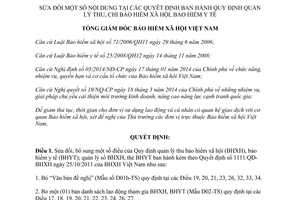 Quyết định 1018/QĐ-BHXH 2014 sửa đổi quản lý thu chi bảo hiểm xã hội bảo hiểm y tế