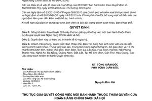 Quyết định 3410/QĐ-NHCS 2014 công bố thủ tục giải quyết công việc mới Ngân hàng Chính sách xã hội