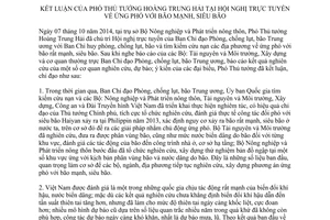 Thông báo 410/TB-VPCP 2014 kết luận Phó Thủ tướng ứng phó bão mạnh siêu bão