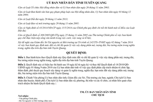 Quyết định 15/2014/QĐ-UBND mức đất quản lý xây dựng mộ tượng đài bia tưởng niệm Tuyên Quang