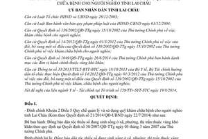 Quyết định 1260/QĐ-UBND 2014 đính chính 21/2014/QĐ-UBND quản lý quỹ chữa bệnh người nghèo Lai Châu