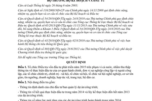 Quyết định 1443/QĐ-BKHĐT 2014 tổ chức Điều tra vốn đầu tư phát triển 2015