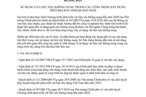 Hướng dẫn 1583/HD-SXD 2014 sử dụng vật liệu xây không nung công trình xây dựng Quảng Ngãi