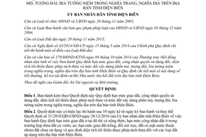 Quyết định 28/2014/QĐ-UBND hạn mức giao đất công nhận quyền sử dụng đất Điện Biên