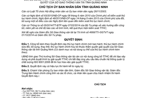 Quyết định 2333/QĐ-UBND 2014 công bố thủ tục hành chính mới sửa đổi hủy bỏ Sở Giao thông vận tải Quảng Ninh