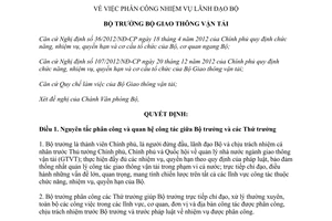 Quyết định 3899/QĐ-BGTVT 2014 phân công nhiệm vụ lãnh đạo Bộ Giao thông vận tải