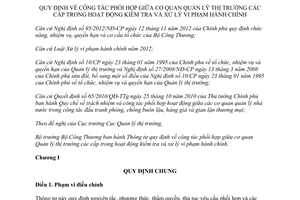Thông tư 34/2014/TT-BCT phối hợp cơ quan Quản lý thị trường kiểm tra xử lý vi phạm hành chính