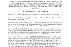 Quyết định 22/2014/QĐ-UBND sửa đổi 23/2013/QĐ-UBND mức thu học phí cơ sở giáo dục Trà Vinh