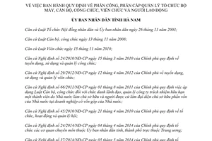 Quyết định 46/2014/QĐ-UBND phân công quản lý bộ máy cán bộ công chức viên chức lao động Hà Nam