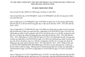 Quyết định 69/2014/QĐ-UBND điều chỉnh mức thu học phí cơ sở giáo dục công lập Hà Tĩnh