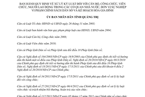 Quyết định 40/2014/QĐ-UBND xử lý kỷ luật cán bộ công viên chức cơ quan nhà nước Quảng Trị vi phạm chính sách dân số