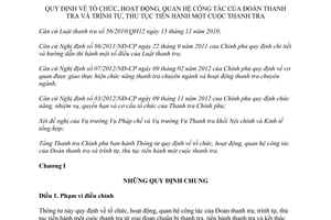 Thông tư 05/2014/TT-TTCP tổ chức hoạt động quan hệ công tác Đoàn thanh tra trình tự thủ tục cuộc thanh tra