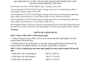 Thông tư liên tịch 13/2014/TTLT-BVHTTDL-BNV tiêu chuẩn chức danh nghề nghiệp viên chức Thể dục thể thao
