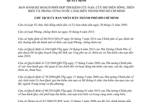 Quyết định 5116/QĐ-UBND năm 2014 phối hợp tìm kiếm cứu nạn cứu hộ Hồ Chí Minh