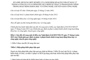 Nghị định 93/2014/NĐ-CP sửa đổi 64/2013/NĐ-CP xử phạt vi phạm hành chính khoa học công nghệ chuyển giao