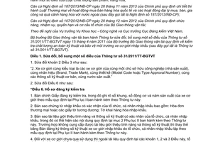 Thông tư 55/2014/TT-BGTVT sửa đổi 31/2011/TT-BGTVT kiểm tra chất lượng an toàn kỹ thuậ xe cơ giới nhập khẩu