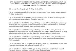 Thông tư 153/2014/TT-BTC thẩm tra khoản vay nợ nước ngoài doanh nghiệp Nhà nước sở hữu