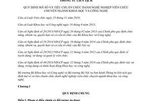 Thông tư liên tịch 24/2014/TTLT-BKHCN-BNV mã số tiêu chuẩn chức danh nghề nghiệp viên chức khoa học công nghệ