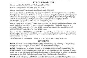 Quyết định 3280/QĐ-UBND năm 2014 chủng loại số lượng xe chuyên dùng cơ quan tổ chức đơn vị Bình Định