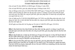 Quyết định 68/2014/QĐ-UBND ngân sách nhà nước bảo đảm phổ biến giáo dục pháp luật Nghệ An