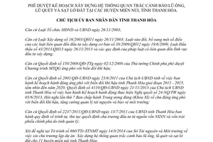 Quyết định 3224/QĐ-UBND xây dựng hệ thống quan trắc cảnh báo lũ ống lũ quét sạt lở đất Thanh Hóa 2014