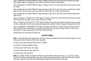 Quyết định 2333/QĐ-TTCP 2014 công bố thủ tục hành chính thuộc Thanh tra Chính phủ