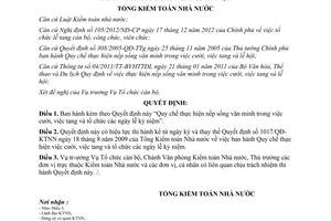Quyết định 1769/QĐ-KTNN 2014 Quy chế thực hiện nếp sống văn minh cưới tang tổ chức lễ kỷ niệm