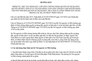 Hướng dẫn 02/HD-STNM 2014 thủ tục đăng ký cấp Giấy chứng nhận quyền sử dụng đất Kiên Giang