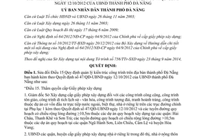 Quyết định 33/2014/QĐ-UBND sửa đổi 47/2012/QĐ-UBND quản lý kiến trúc công trình Đà Nẵng