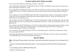 Quyết định 1225/QĐ-UBND 2014 dự toán kinh phí phát triển kinh tế xã hội Phong Thổ Lai Châu 2020 tầm nhìn 2030