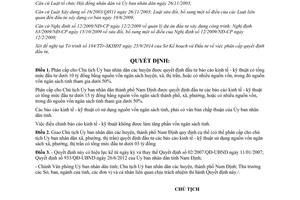 Quyết định 1728/QĐ-UBND năm 2014 phân cấp quyết định đầu tư Nam Định