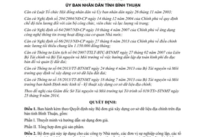 Quyết định 44/2014/QĐ-UBND bộ đơn giá xây dựng cơ sở dữ liệu địa chính Bình Thuận