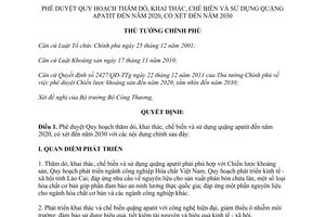 Quyết định 1893/QĐ-TTg 2014 thăm dò khai thác chế biến sử dụng quặng apatit 2020 2030