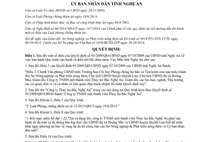 Quyết định 77/2014/QĐ-UBND sửa đổi Quyết định số 93/2009/QĐ-UBND Nghệ An