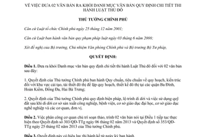 Quyết định 1900/QĐ-TTg năm 2014 đưa 02 văn bản ra khỏi Danh mục văn bản hướng dẫn Luật Thủ đô