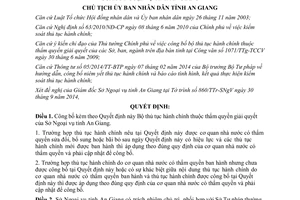 Quyết định 1830/QĐ-UBND năm 2014 thủ tục hành chính thuộc thẩm quyền Sở Ngoại vụ An Giang