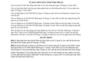 Quyết định 80/2014/QĐ-UBND quản lý cây xanh đô thị Ninh Thuận