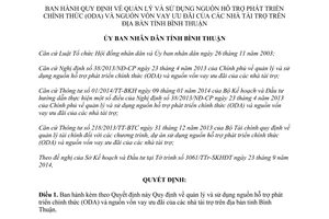 Quyết định 45/2014/QĐ-UBND quản lý sử dụng nguồn hỗ trợ phát triển chính thức vốn vay ưu đãi Bình Thuận