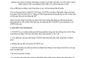 Hướng dẫn 1580/HD-TLĐ 2014 đánh giá chất lượng thương lượng tập thể ký kết Thỏa ước