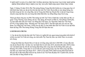 Thông báo 417/TB-VPCP 2014 kiểm điểm tình hình thực hiện dự án lớn Trà Vinh